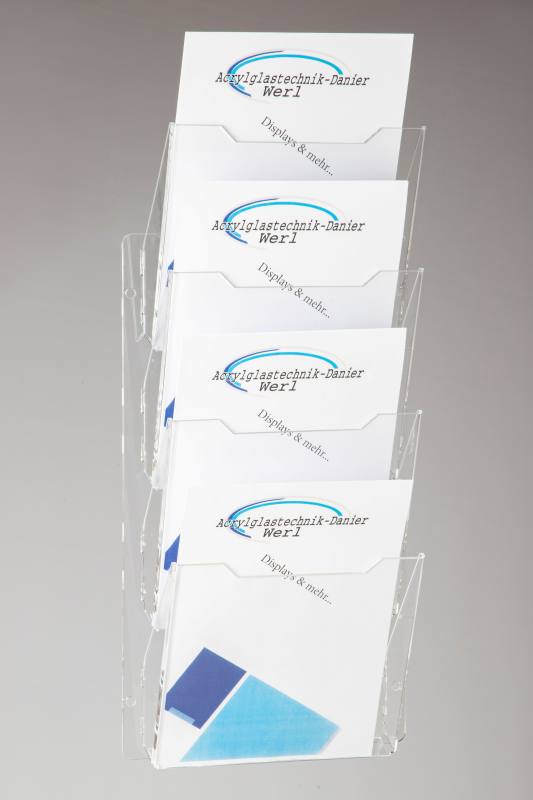 Acrimet Wandprospekthalter A4 - 2 Stück Flyerhalter In Rauchfarbe