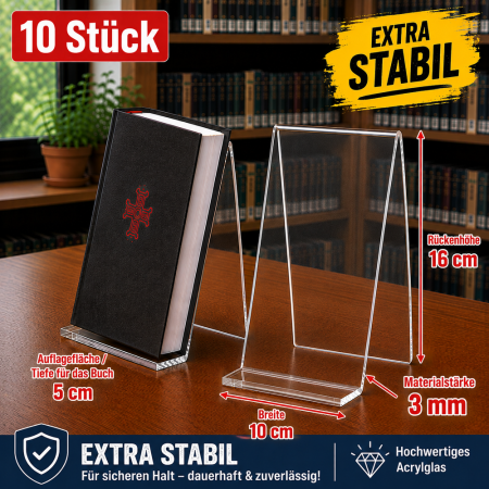 10 Stück Buchaufsteller gross extra stabil
