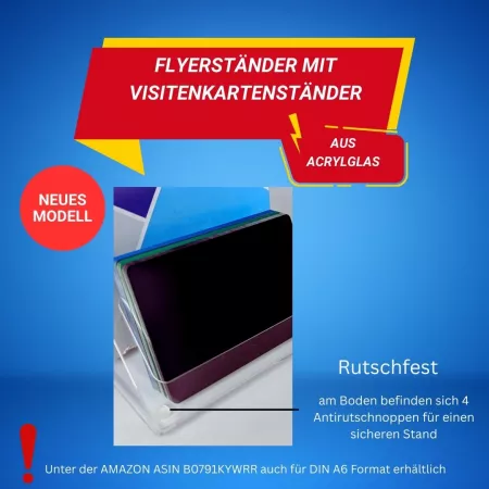 3 Stück Flyerständer für DIN LANG mit Visitenkartenständer