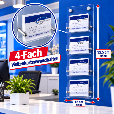 4-fach Visitenkartenwandhalter