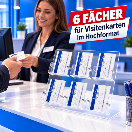 6-Fach Visitenkartenständer Hochformat