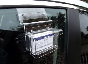 Visitenkartenbox wetterfest für Anbringung an Autoscheiben