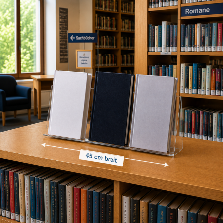 Buchaufsteller für mehrere Bücher 450 mm breit