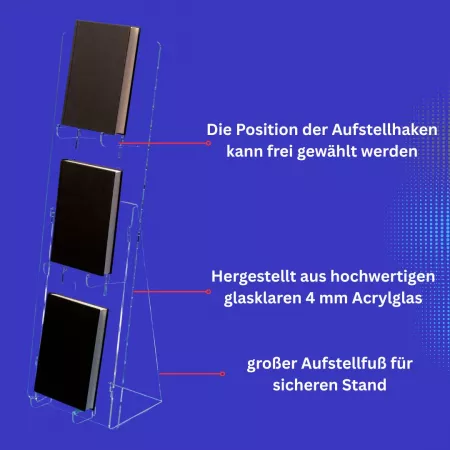 Buchaufsteller variabel einteilbar 1-reihig 68 cm Hoch