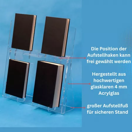 Buchaufsteller variabel einteilbar 2-reihig 42 cm Hoch