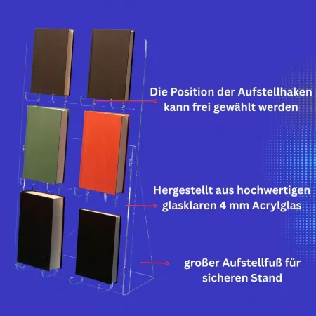 Buchaufsteller variabel einteilbar 2-reihig 68 cm Hoch