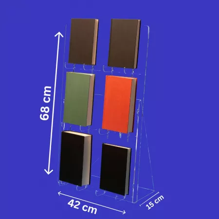 Buchaufsteller variabel einteilbar 2-reihig 68 cm Hoch