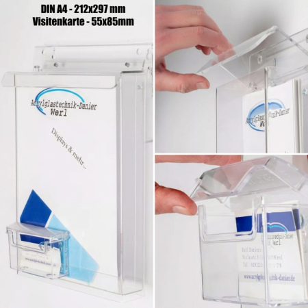 DIN A4 Prospektbox mit Visitenkartenbox