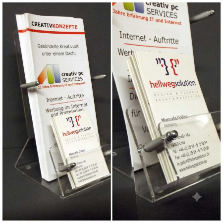 Flyerständer mit Visitenkartenfach HF für 1/3 DIN A4