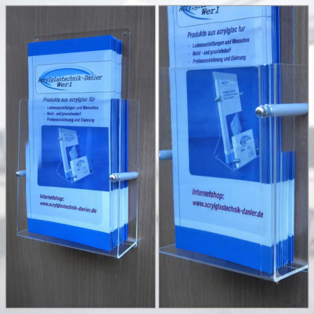 Flyerwandhalter zum Kleben oder Schrauben DIN LANG