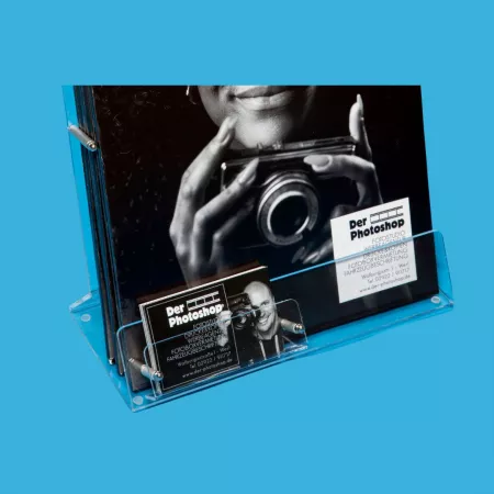 Prospektständer DIN A4 mit Visitenkartenfach