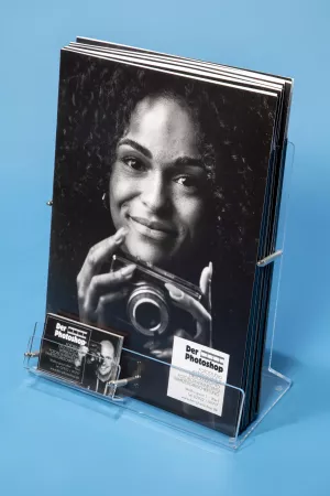 Prospektständer DIN A4 mit Visitenkartenfach