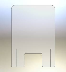 Nieß- und Hustenschutz mit Durchreiche 485 mm Breite und 685 mm Höhe