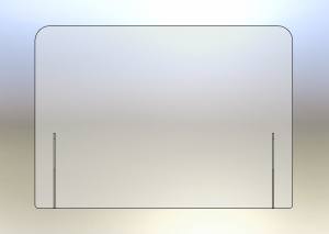 Nieß- und Hustenschutz  685 mm Breite und 485 mm Höhe ohne Durchreiche