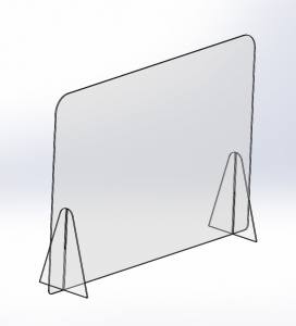 Nieß- und Hustenschutz  685 mm Breite und 485 mm Höhe ohne Durchreiche