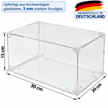 Staubschutzbox aus Acrylglas 30 cm x 20 cm x 15 cm