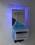 Flyerbox mit Visitenkartenbox und blauer LED Beleuchtung für DIN LANG