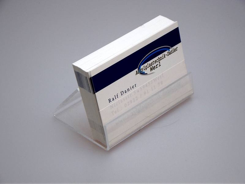 NEU 12-Fach Visitenkartenständer mit Metallfuß aus Acrylglas,Visitenkartenhalter 