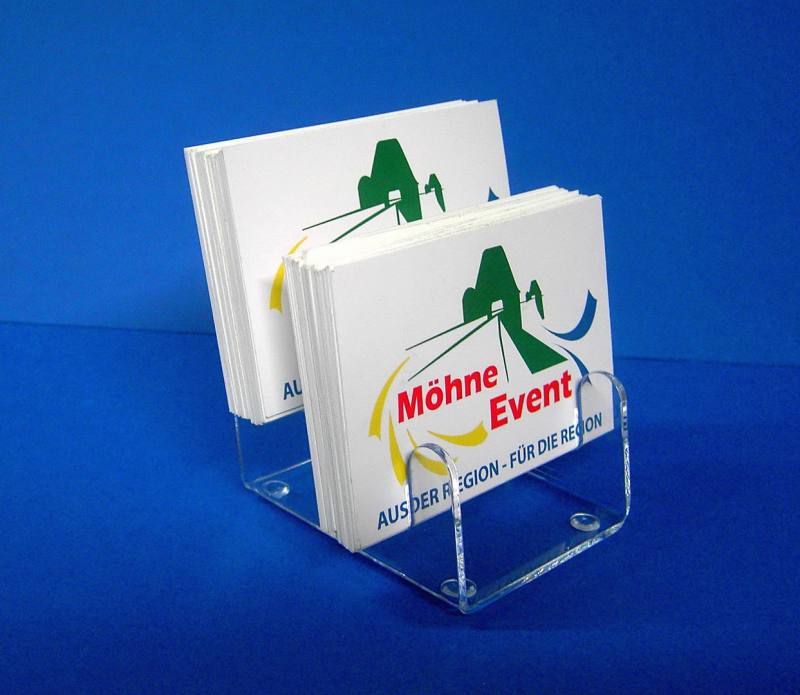 NEU 12-Fach Visitenkartenständer mit Metallfuß aus Acrylglas,Visitenkartenhalter 