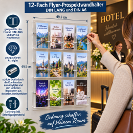 12-Fach Flyer- & Prospektwandhal...