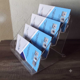 4-Fach Flyerständer für DIN LANG und 1/3A4 im Querformat
