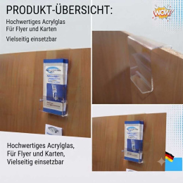 Einhänge-Flyerhalter mit Visitenkartenständer