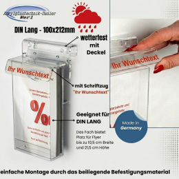 Flyerbox DIN LANG mit Ihrem WUNSCHTEXT