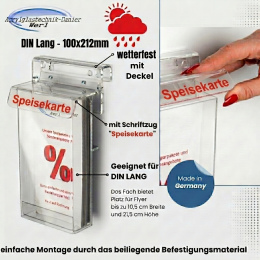Flyerbox DIN LANG mit Schriftzug : " SPEISEKARTE "