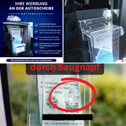 Flyerbox mit Visitenkartenbox wetterfest für Autoscheiben