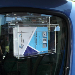 Flyerbox, Prospektbox für Autoscheiben, wetterfest DIN A6 Querformat