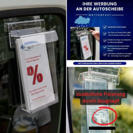 Flyerbox, Prospektbox für Autoscheiben, wetterfest