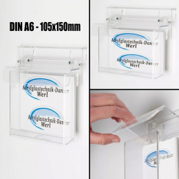 Flyerbox wetterfest mit Deckel DIN A6 Querfomat
