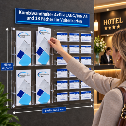 Kombiwandhalter 4xDIN LANG,DIN A6 und 18x Visitenkarten