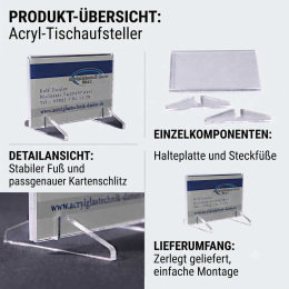 Tischaufsteller senkrecht Visitenkartengröße zerlegbar
