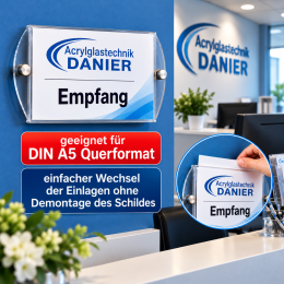 Tür- und Werbeschild für das For...