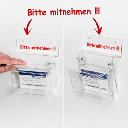 Visitenkartenbox wetterfest mit Schriftzug BITTE MITNEHMEN